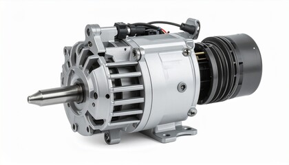 Electric sewing machine motor unit isolated on white background home tailoring appliance component
