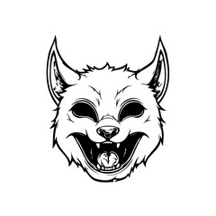 Sinister grin feline a stylized vector illustration creating an eerie yet whimsical visual effect