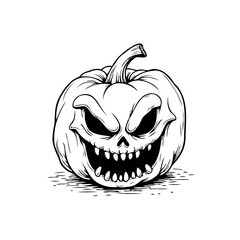 Sinister halloween pumpkin with jagged teeth design a dark festive theme and stylized illustration