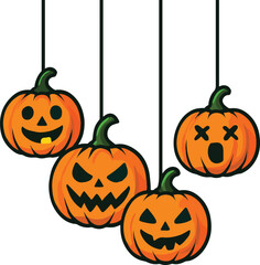 set of halloween pumpkins