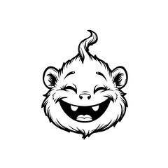 Whimsical cartoon character with an endearing grin and playful curl brings joy and