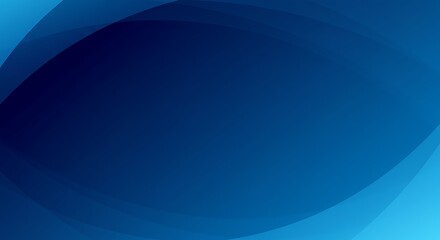 Abstract blue gradient background with dynamic waves and blurred light transitions