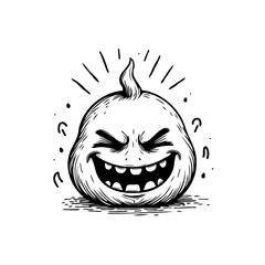 Whimsical grin illustration an expressive cartoonish character radiates mischievousness with its