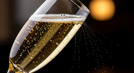 Elegant champagne celebration toast with bubbles sparkling, ready for upscale events and sophisticated parties