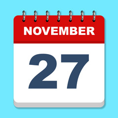 November calendar icon on a blue background