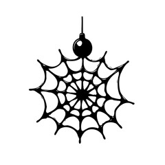 Whimsical spiderweb ornament floating eerily creating a spooky ambiance for the autumn season and