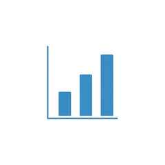 Simple blue bar chart showing upward trend and growth with abstract geometric design transparent background