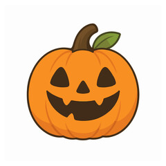 Happy Jack-o'-Lantern Illustration A Festive Pumpkin for Halloween Celebrations