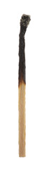 One burnt match isolated on white. Tool for starting fire