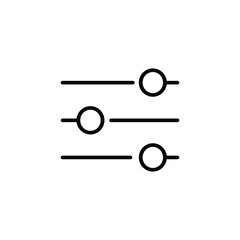 Minimal line style settings slider icon for apps, dashboard, and audio control