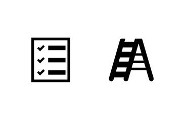 Checklist icon ladder icon task done