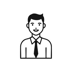 Smiling man in a shirt and tie icon person business