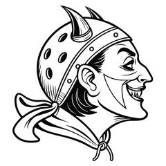 Witches head/face mask - with holes in her ears for string to be threaded through. Ideal for fancy dress.