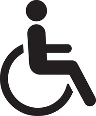 Universal accessibility symbol for disabled person in wheelchair promoting inclusivity and freedom of movement