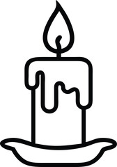 halloween melting candle outline icon