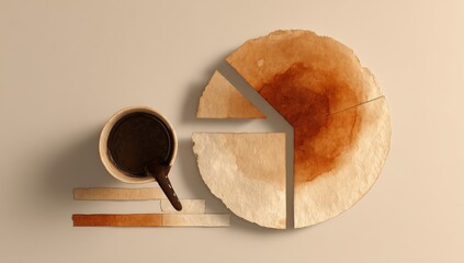 Coffee-stained pie chart