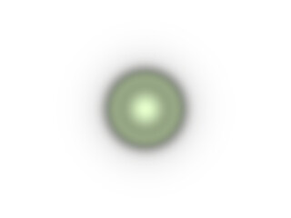 A soft, glowing, green orb isolated on a transparent background, representing nature or a healthy element