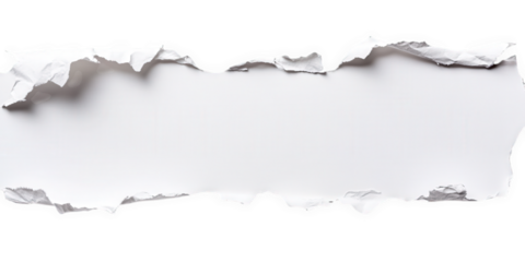 Torn paper edge with copy space isolated on transparent background