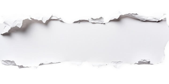 Torn paper edge with copy space isolated on transparent background