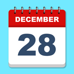December calendar icon on a blue background