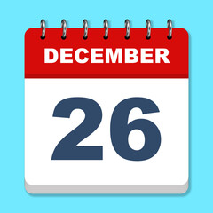 December calendar icon on a blue background