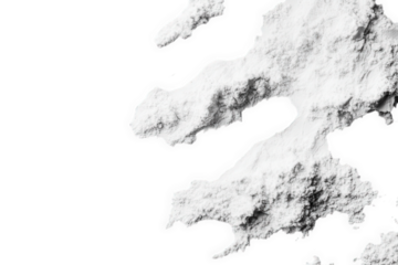 Abstract explosion of white powder isolated on transparent background