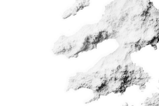 Abstract explosion of white powder isolated on transparent background