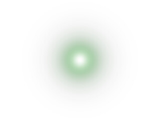 A single, glowing, green orb with a soft glow effect, isolated on a transparent background