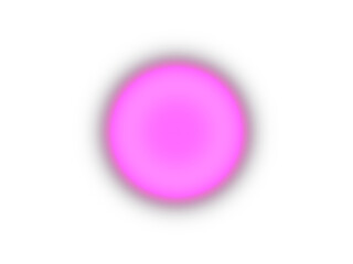 Vibrant pink circle with soft glow and blurred edges, isolated on transparent background