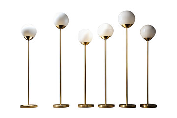 Modern egg shaped floor lamps isolated on white background