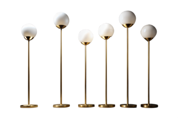 Modern egg shaped floor lamps isolated on white background