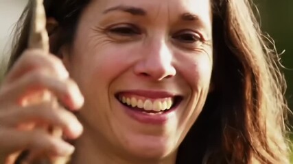 Happy woman portrait outdoors