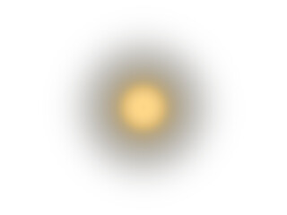 Yellow luminous circle with a soft diffused glow, isolated on transparent background