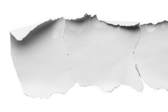 Torn paper edge isolated on transparent background