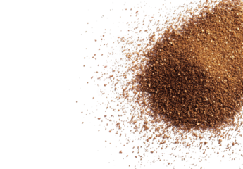 Pile of fine brown sand isolated on transparent background