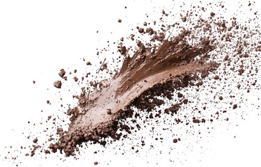 Fototapeta premium Brown cosmetic powder explosion isolated on transparent background