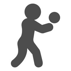 Man with ball solid icon, volleyball sport concept. Vector graphics. Volleyball game player, sportsman sign on white background, glyph style icon for mobile or web design.