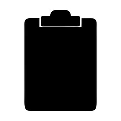 Black and white clipboard icon for document and information organization tool