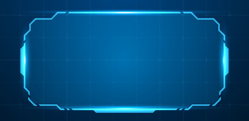 Futuristic hud screen or technology box blue vector