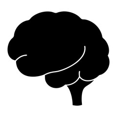 Black silhouette of a human brain representing intelligence and cognitive function