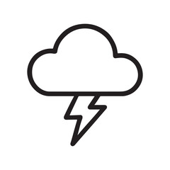 Thunderstorm Outline Icon Vector on white background