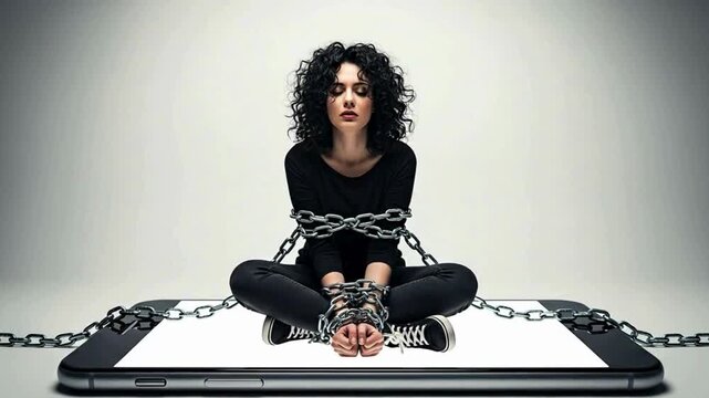 Social media addiction, digital slavery, technology dependence, internet obsession, and the psychological impact of excessive phone use. Generative AI