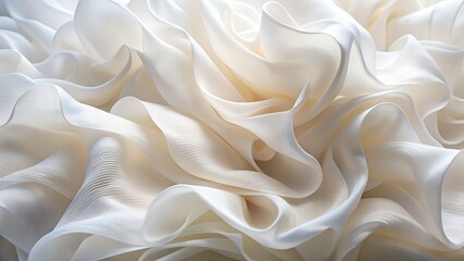 Obraz premium Closeup of a Ruffled Ivory Fabric Detail