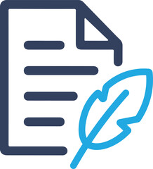 Fototapeta premium Illustration of a document with a feather pen, symbolizing writing