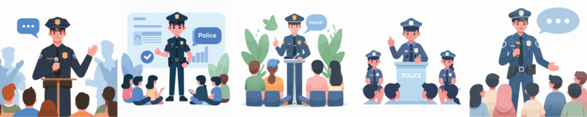 police vector giving a speech