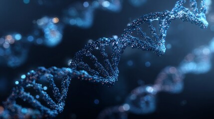 Abstract glowing dna molecules with neural connections, futuristic biotechnology background, digital brain network, modern medical science and genetic research illustration