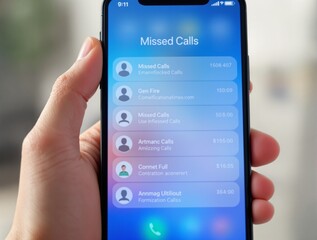 Missed Calls Notification on Smart Phone - Modern Smartphone Screen