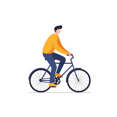 Fototapeta premium Man cycling on a road bike vector illustration