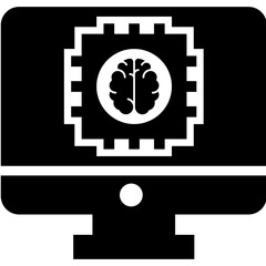 Brain, Monitor icon