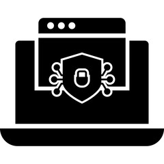 Laptop icon with web file icon